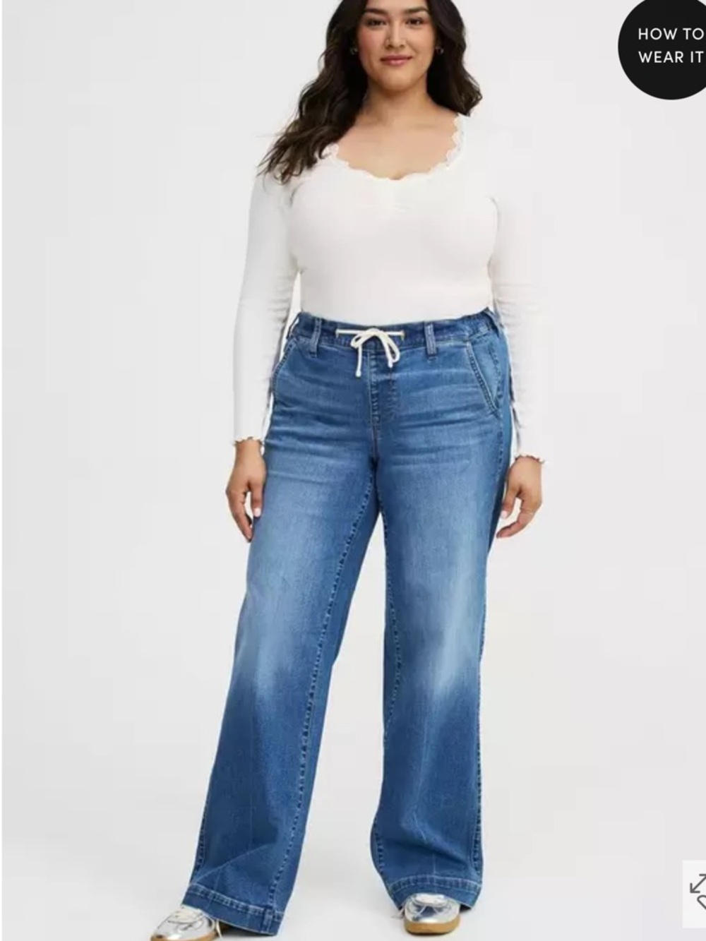 Torrid Blue Mid-Rise Drawstring Jeans Size 2X Regular